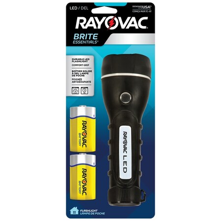 Rayovac Flashlight 2D Rubr Blk BEHR2D-BA